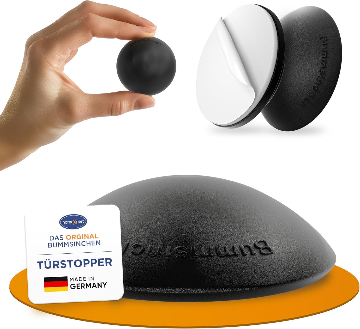 Türgriff-Schutzpuffer — selbstklebend, 10 Stück, 40 mm, schwarz