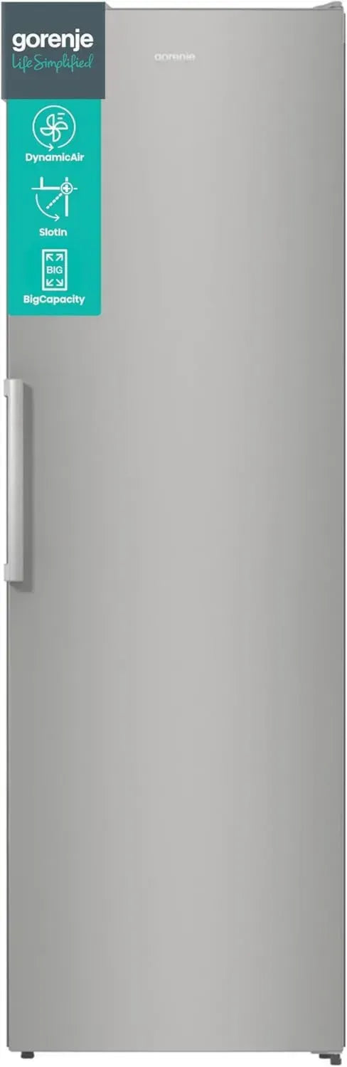 Gorenje R 619 EES5 Kühlschrank - 185cm, Umluftkühlung, Schnellkühlung, 398L Kühlraum, Edelstahloptik Silber