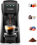 4-in-1 Kaffeemaschine für Nespresso, Dolce Gusto, Lavazza und gemahlenen Kaffee, 20-Bar-Pumpe, 0,82 L, kompakte Kaffeemaschine für Zuhause und Büro
