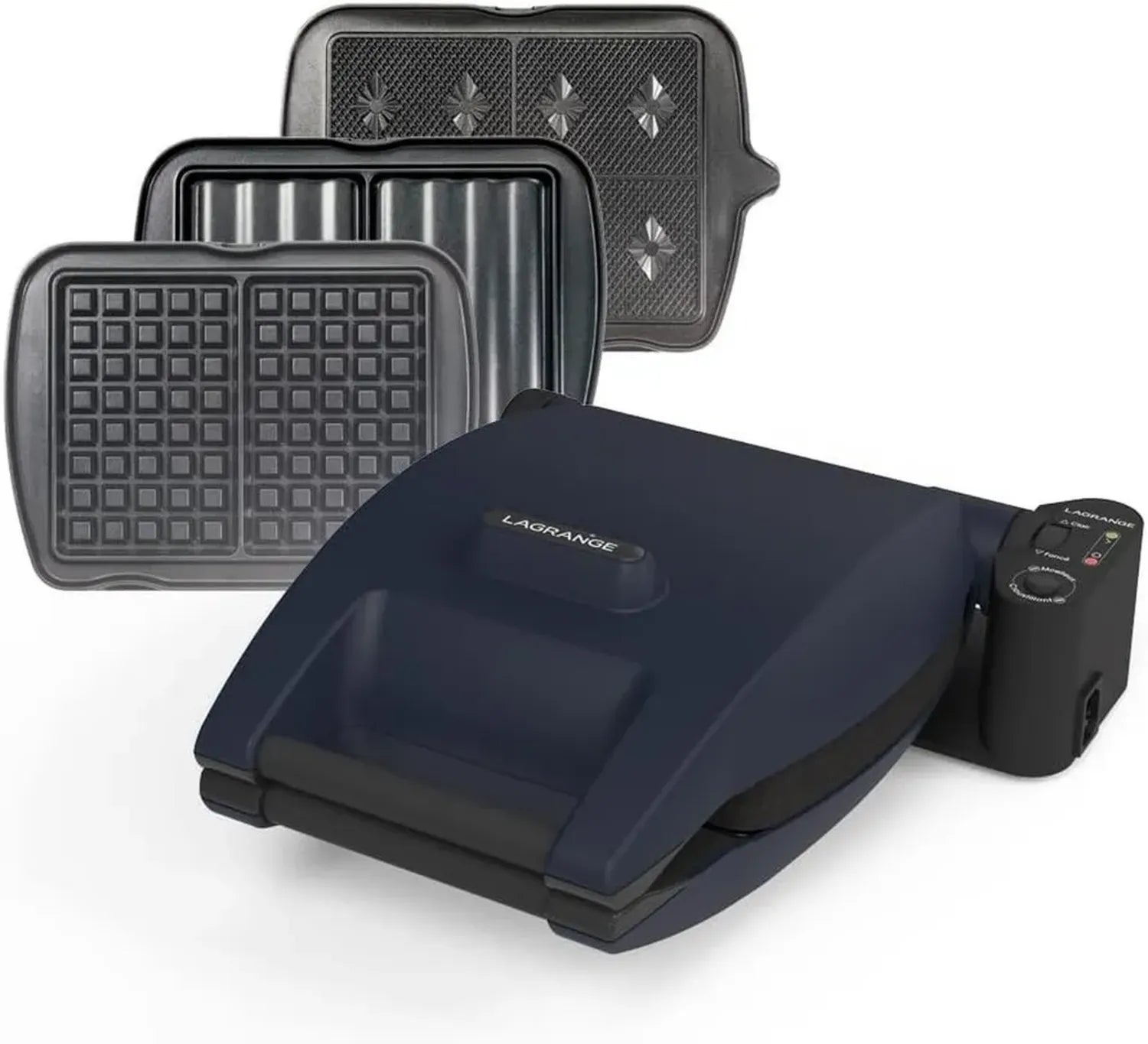 LAGRANGE Premium Waffeleisen, 1200 W, Drehbar, Multifunktional mit 3 Plattensets: Waffel, Sandwich & Croque Monsieur, Individuell anpassbar